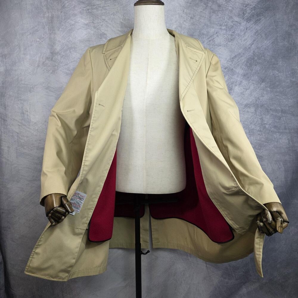 Vintage London Fog Coat Mens 40 Regular Double Breasted Wool Lined 70s Baltimore
